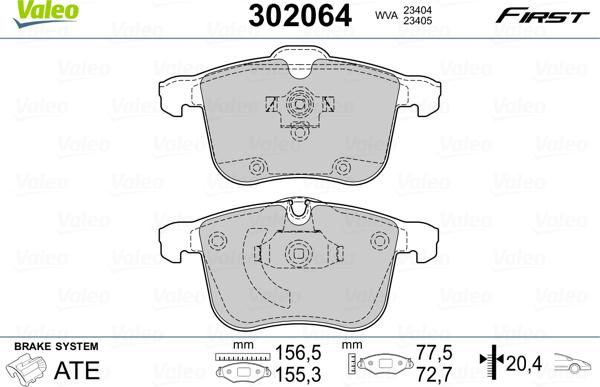 Valeo 302064 - Set placute frana,frana disc aaoparts.ro