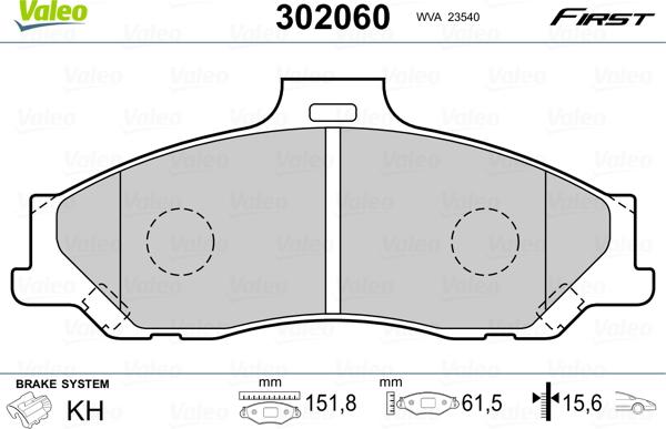 Valeo 302060 - Set placute frana,frana disc aaoparts.ro