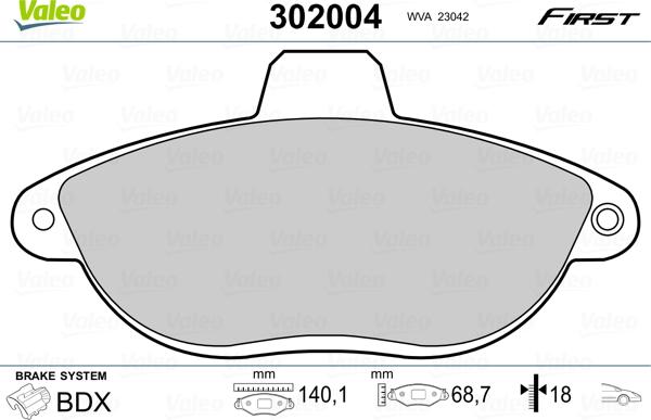 Valeo 302004 - Set placute frana,frana disc aaoparts.ro