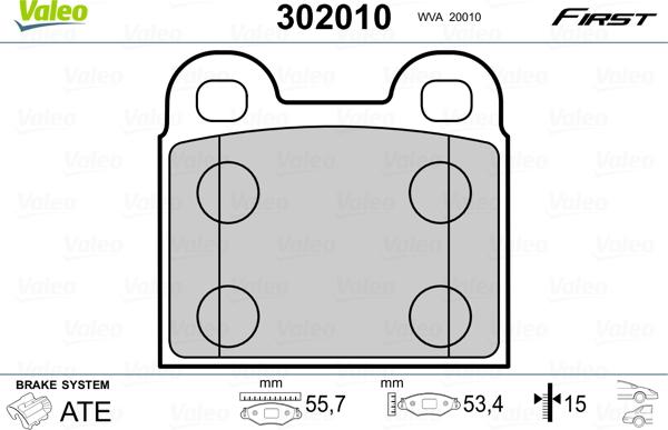 Valeo 302010 - Set placute frana,frana disc aaoparts.ro