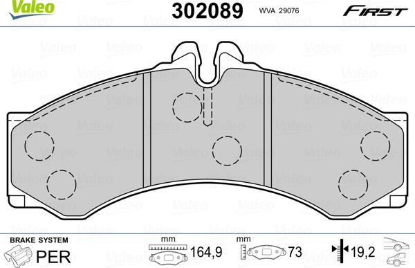 Valeo 302089 - Set placute frana,frana disc aaoparts.ro