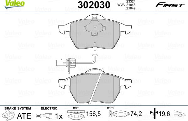 Valeo 302030 - Set placute frana,frana disc aaoparts.ro