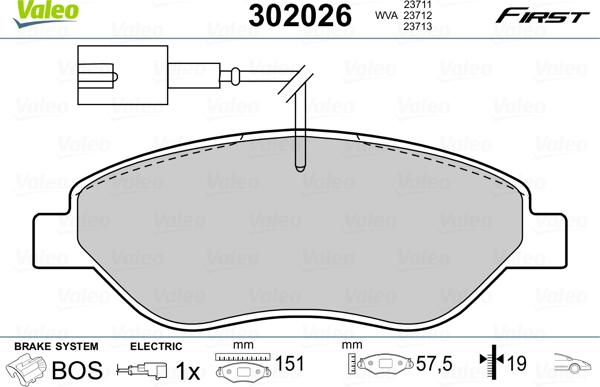 Valeo 302026 - Set placute frana,frana disc aaoparts.ro