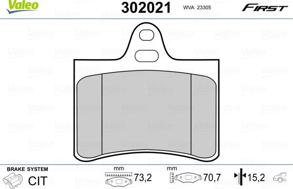 Valeo 302021 - Set placute frana,frana disc aaoparts.ro