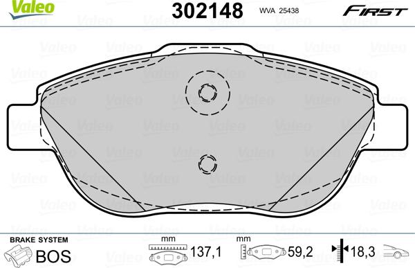Valeo 302148 - Set placute frana,frana disc aaoparts.ro