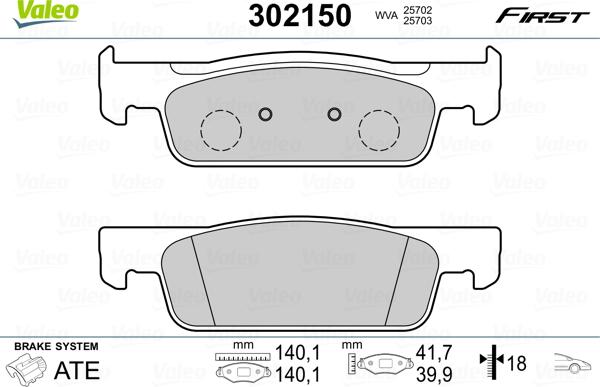 Valeo 302150 - Set placute frana,frana disc aaoparts.ro