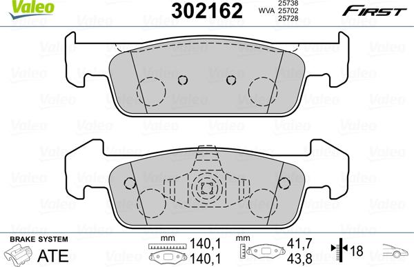 Valeo 302162 - Set placute frana,frana disc aaoparts.ro