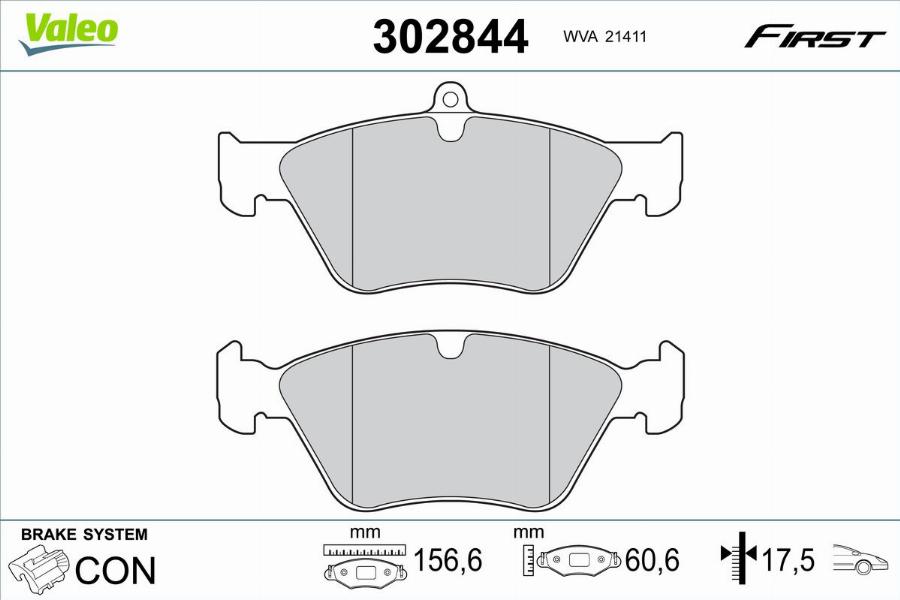 Valeo 302844 - Set placute frana,frana disc aaoparts.ro