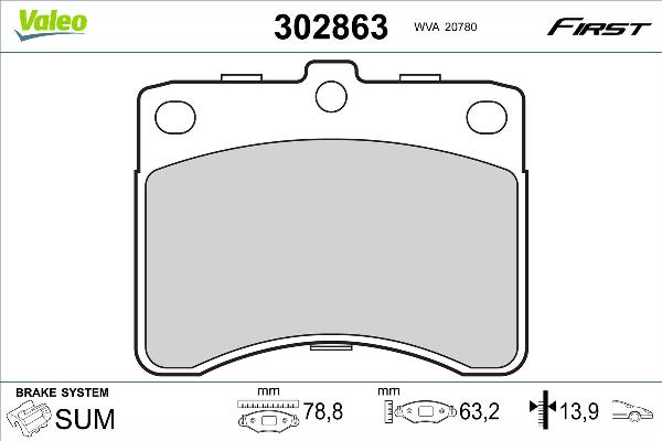 VALEO 302863 - Set placute frana,frana disc aaoparts.ro