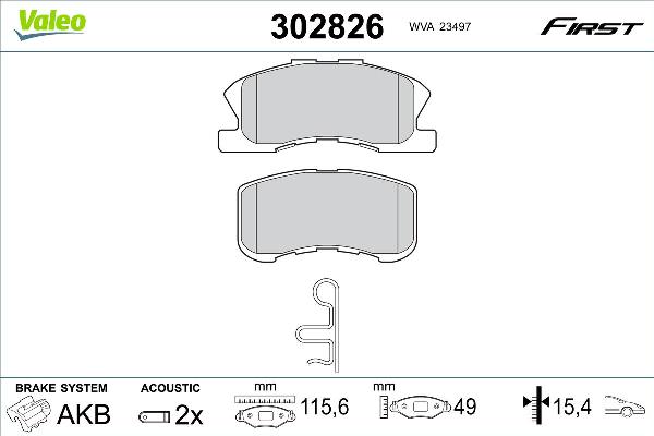 VALEO 302826 - Set placute frana,frana disc aaoparts.ro