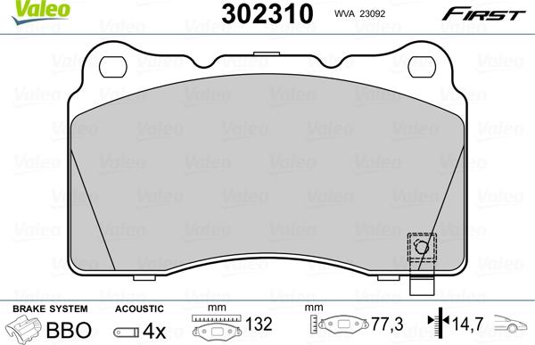 Valeo 302310 - Set placute frana,frana disc aaoparts.ro