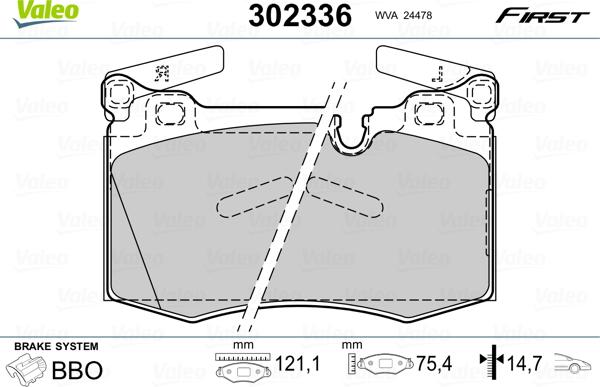 Valeo 302336 - Set placute frana,frana disc aaoparts.ro