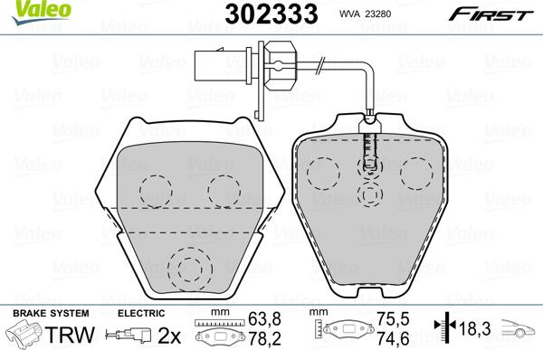 Valeo 302333 - Set placute frana,frana disc aaoparts.ro