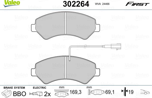 Valeo 302264 - Set placute frana,frana disc aaoparts.ro