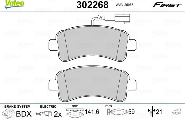 Valeo 302268 - Set placute frana,frana disc aaoparts.ro