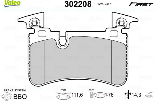 Valeo 302208 - Set placute frana,frana disc aaoparts.ro