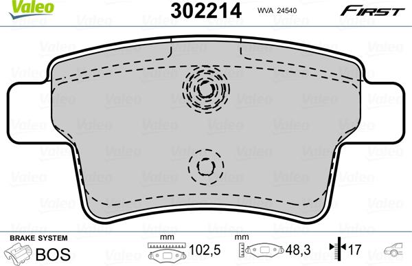 Valeo 302214 - Set placute frana,frana disc aaoparts.ro