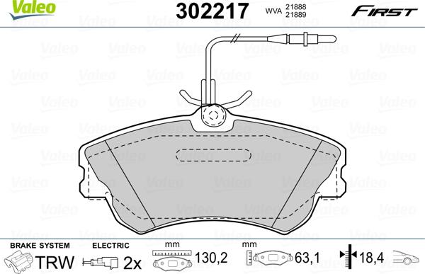 Valeo 302217 - Set placute frana,frana disc aaoparts.ro