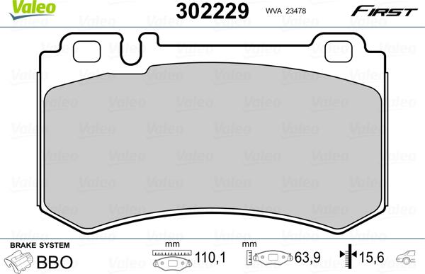 Valeo 302229 - Set placute frana,frana disc aaoparts.ro