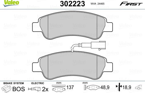 Valeo 302223 - Set placute frana,frana disc aaoparts.ro