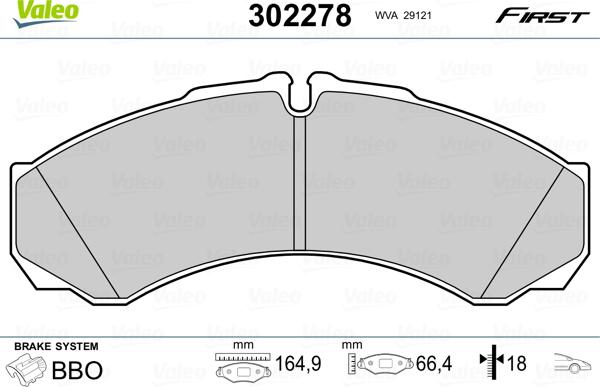 Valeo 302278 - Set placute frana,frana disc aaoparts.ro