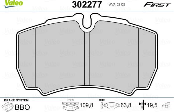 Valeo 302277 - Set placute frana,frana disc aaoparts.ro