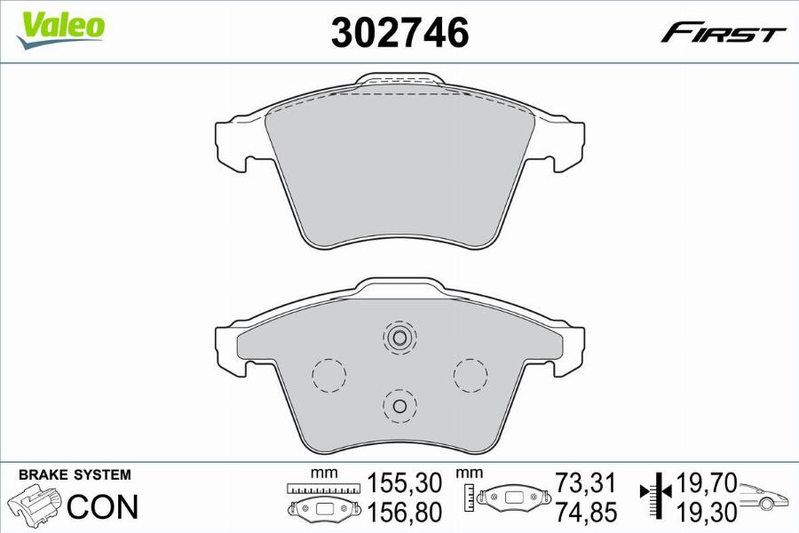 Valeo 302746 - Set placute frana,frana disc aaoparts.ro