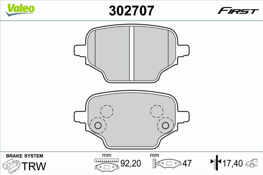 Valeo 302707 - Set placute frana,frana disc aaoparts.ro