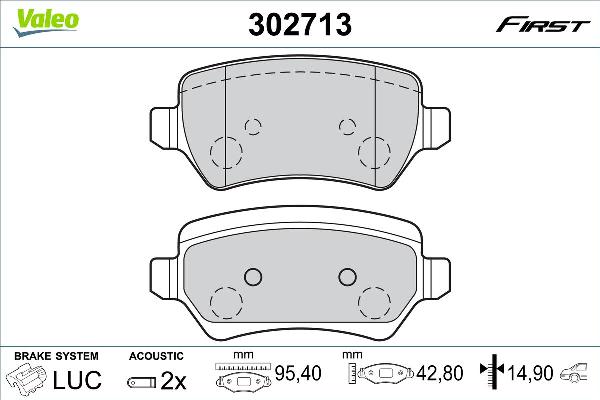 VALEO 302713 - Set placute frana,frana disc aaoparts.ro