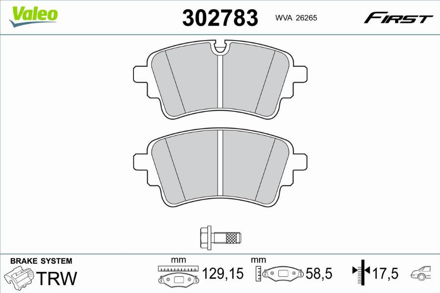 Valeo 302783 - Set placute frana,frana disc aaoparts.ro