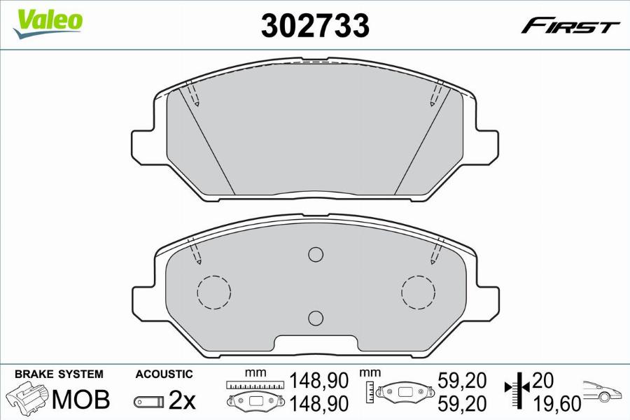 Valeo 302733 - Set placute frana,frana disc aaoparts.ro