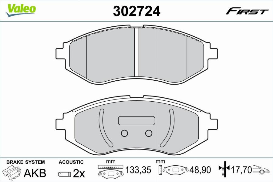 Valeo 302724 - Set placute frana,frana disc aaoparts.ro