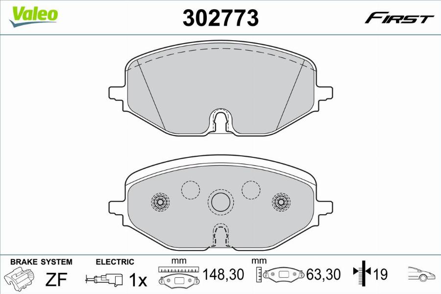 Valeo 302773 - Set placute frana,frana disc aaoparts.ro