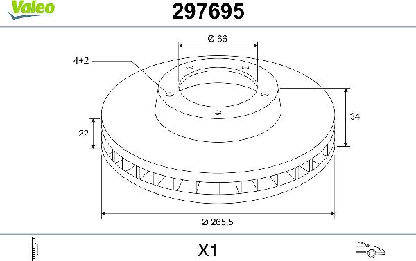 VALEO 297695 - Disc frana aaoparts.ro