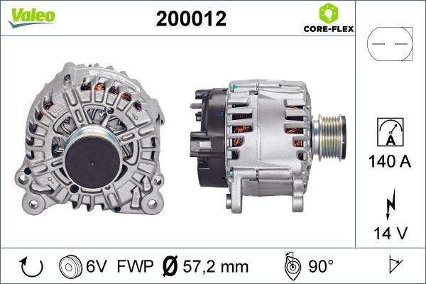 Valeo 200012 - Generator / Alternator aaoparts.ro