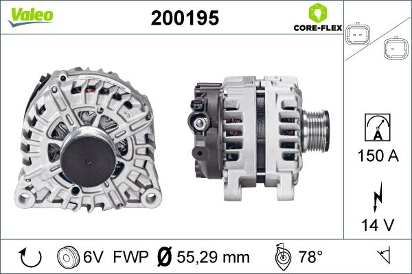 Valeo 200195 - Generator / Alternator aaoparts.ro