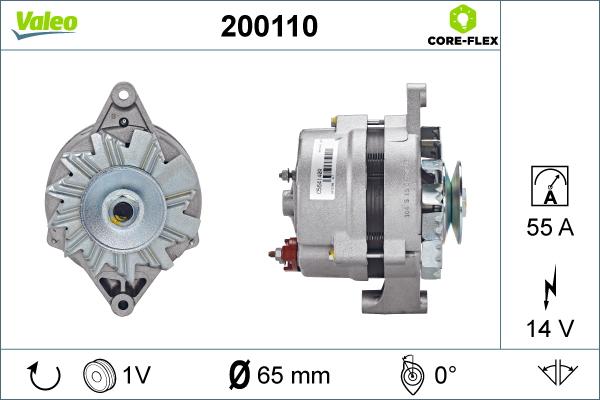 VALEO 200110 - Generator / Alternator aaoparts.ro
