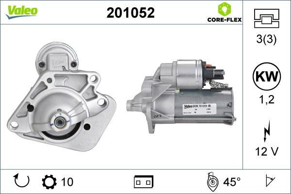 Valeo 201052 - Starter aaoparts.ro