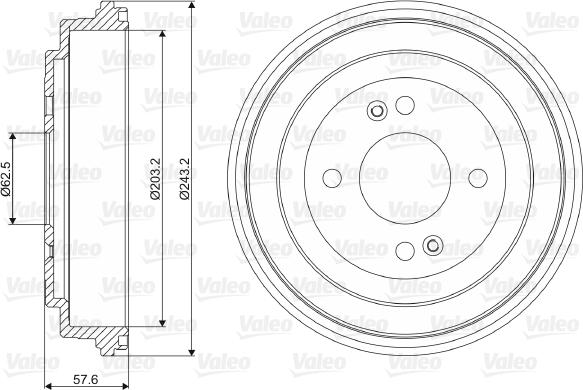 VALEO 237091 - Tambur frana aaoparts.ro