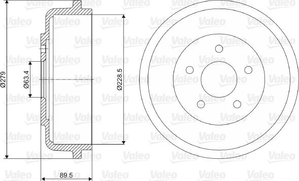 Valeo 237053 - Tambur frana aaoparts.ro