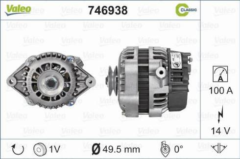VALEO 746938 - Generator / Alternator aaoparts.ro