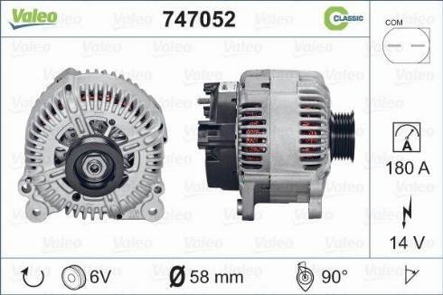 Valeo 747052 - Generator / Alternator aaoparts.ro