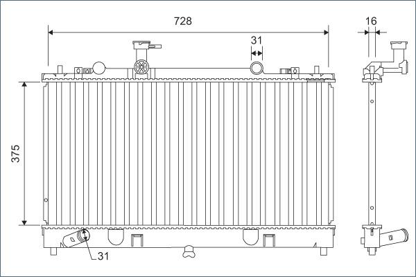 Valeo 701168 - Radiator, racire motor aaoparts.ro