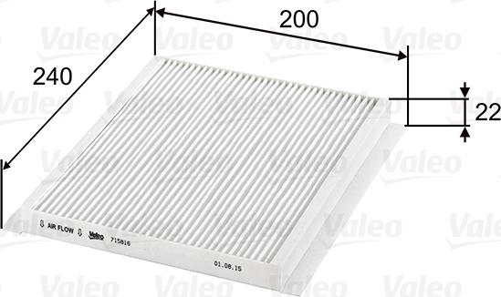 Valeo 715816 - Filtru, aer habitaclu aaoparts.ro