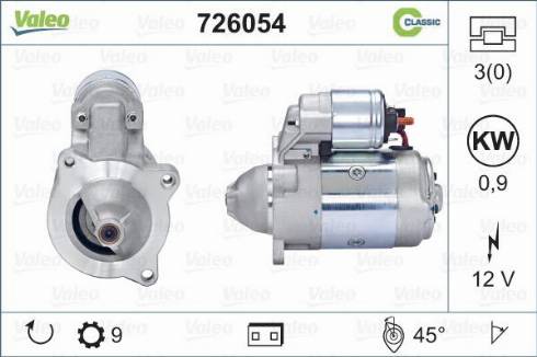 Valeo 726054 - Starter aaoparts.ro