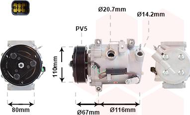 Van Wezel 0901K725 - Compresor, climatizare aaoparts.ro