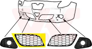 Van Wezel 0113596 - Grila ventilatie, bara protectie aaoparts.ro