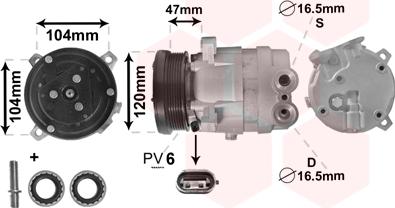 Van Wezel 0800K054 - Compresor, climatizare aaoparts.ro