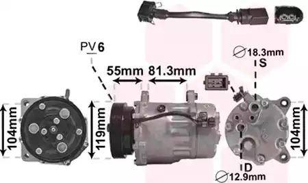 Van Wezel 0300K001 - Compresor, climatizare aaoparts.ro