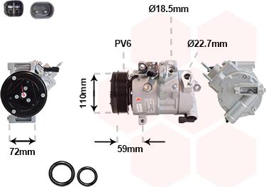 Van Wezel 1801K730 - Compresor, climatizare aaoparts.ro